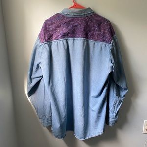 Jack Daniels and paisley denim button up